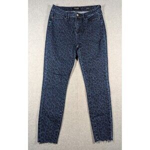 Judy Blue Women‎ Jeans 11/30 Skinny Fit Animal Print Raw Hem High Rise Dark